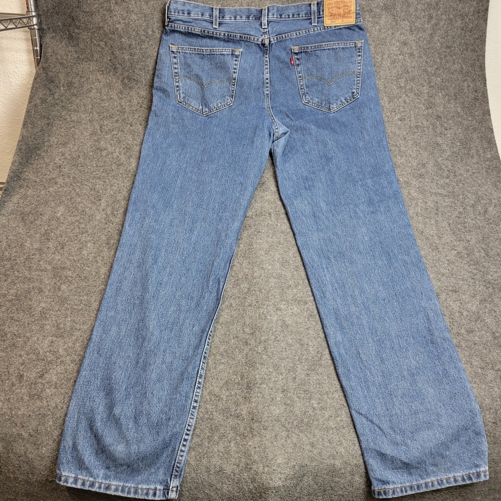 Levis 550 Jeans Mens 40x36 Blue Red Tab Americana Straight Leg Streetwear Dad - Picture 3 of 13